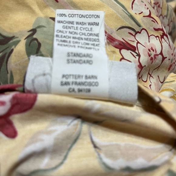Pottery Barn ELODIE Yellow Floral Cottage Pillow Shams (2) - Picture 4 of 6